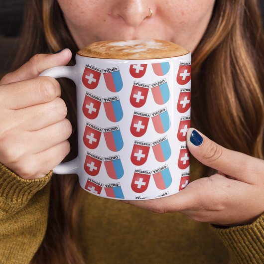 Ticino, Zwitserland. Zwitserse en kanton wapenschi Mok