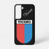 Ticino, Zwitserse wapenstilstand | Zwarte glitter Samsung Galaxy Hoesje (Achterkant)