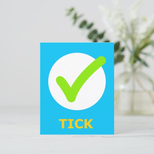 TICK Flashcard voor Initiaal T 1 Lettergreep Woord (Staand voorkant)