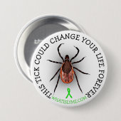 Tick Lyme Disease Awareness Button (Voorkant /achterkant)