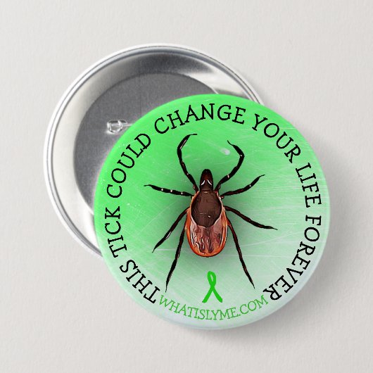 Tick Lyme Disease Awareness Button (Voorkant /achterkant)