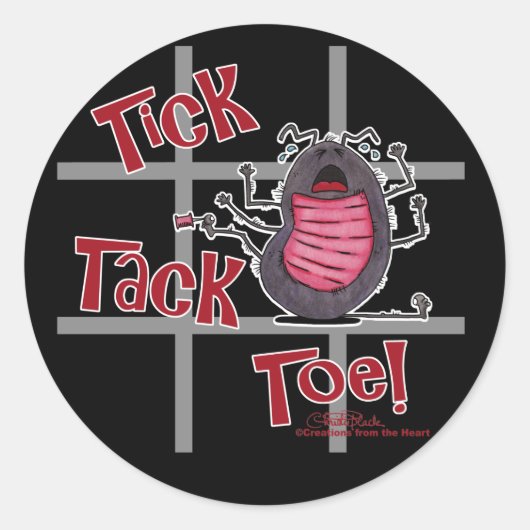 Tick Tack Toe! Ronde Sticker (Voorkant)