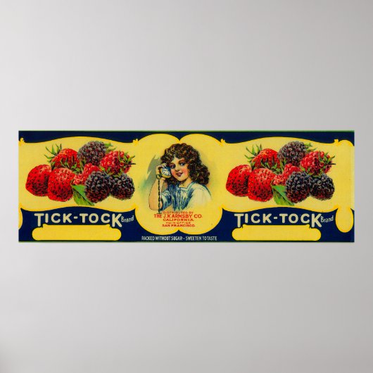 Tick Tock Berry Label Poster (Voorkant)