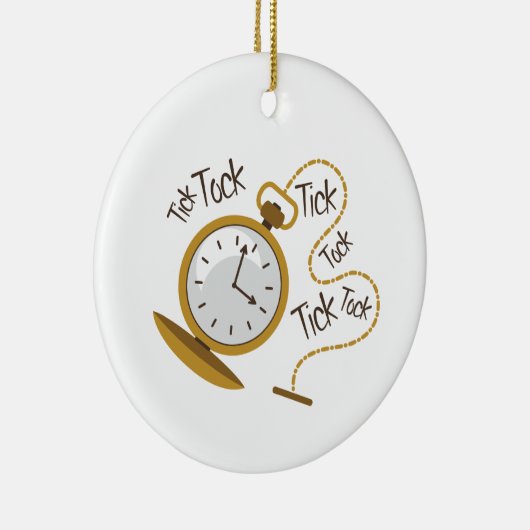 Tick Tock Keramisch Ornament (Rechts)