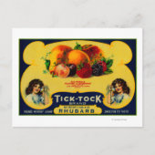 Tick Tock Rhubarb Label Briefkaart (Voorkant)