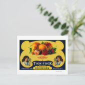 Tick Tock Rhubarb Label Briefkaart (Staand voorkant)