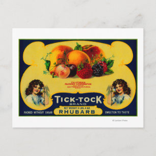 Tick Tock Rhubarb Label Briefkaart