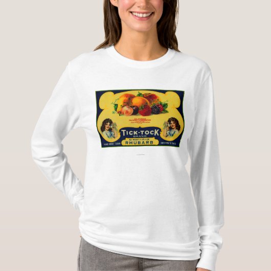 Tick Tock Rhubarb Label T-shirt (Voorkant)