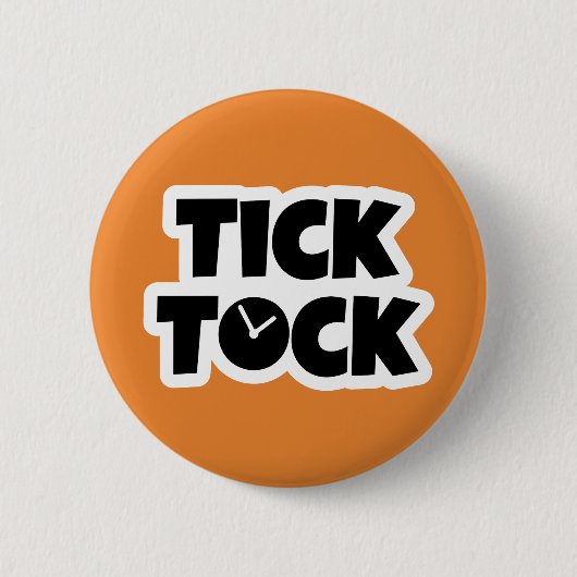 Tick Tock Ronde Button 5,7 Cm (Voorkant)