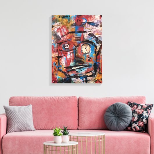 "Tick Tock" — Uitgebreide Canvas afdrukken (Insitu (Woonkamer))