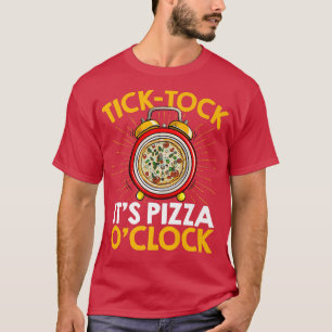 Tick Tock zijn Pizza o Clock Pizza Lover Italiaans T-shirt