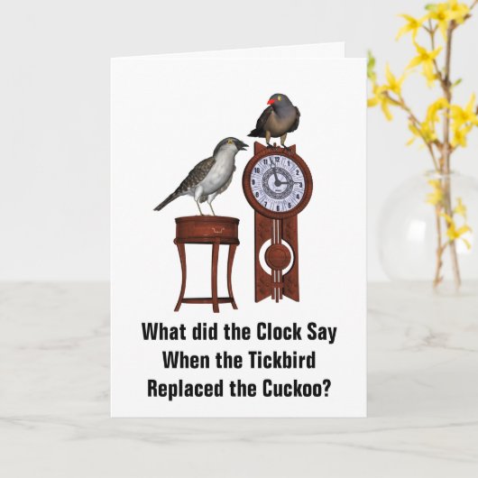 Tickbird-Humor Kaart (Gele Bloem)