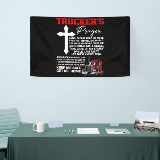 Tickers houden me veilig vrachtwagenchauffeur spandoek (Beurs)