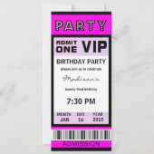 Ticket 21st Birthday Party Invitations Kaart (Voorkant)