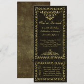 Ticket 50e Verjaardag/Feestuitnodigingen Kaart (Voorkant / Achterkant)