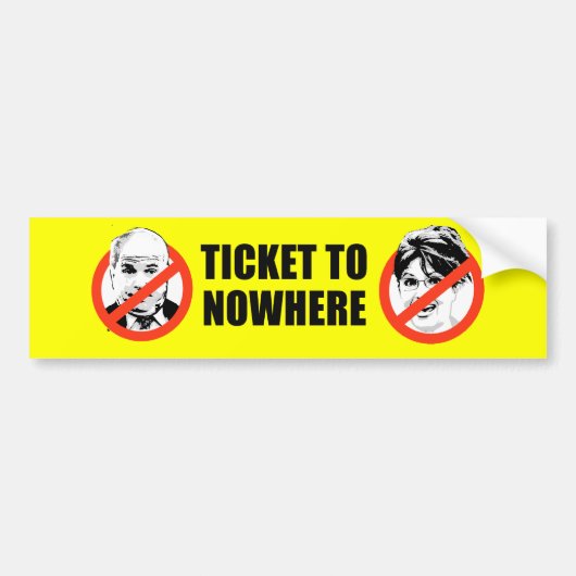 TICKET AAN NIETS WAAR BUMPERSTICKER (Voorkant)
