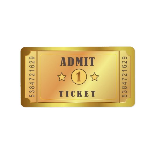 Ticket Admit One Birthday Party Birthday Bridal Etiket (Voorkant)