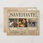 Ticket Bewaar de datum -- 3 afbeeldingen 2.0 Aankondigingskaart (Voorkant / Achterkant)