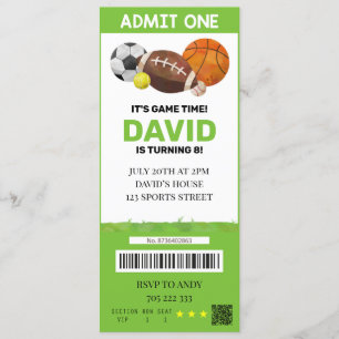 Ticket Birthday Boy Party Tickets Kaart
