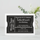 Ticket Black and White van feestdag Kaart (Staand voorkant)