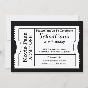 Ticket Black en White voor nieuwigheidspartij Kaart