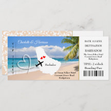 Ticket Boarding Pass Trouwbestemming Barbados