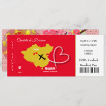 Ticket Boarding Pass Trouwbestemming China