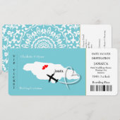 Ticket Boarding Pass Trouwbestemming Jamaica I Kaart (Voorkant / Achterkant)