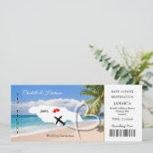 Ticket Boarding Pass trouwbestemming Jamaica Kaart (Staand voorkant)
