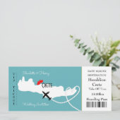Ticket Boarding Pass Trouwbestemming Kreta Kaart (Staand voorkant)