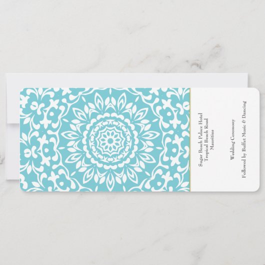 Ticket Boarding Pass Trouwbestemming Mauritius Kaart (Achterkant)