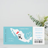 Ticket Boarding Pass Trouwbestemming Mexico Kaart (Staand voorkant)