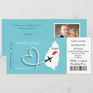 Ticket Boarding Pass Trouwbestemming St Lucia Kaart