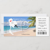 Ticket Boarding Pass Trouwbestemming Thailand Kaart (Voorkant)