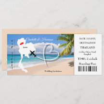 Ticket Boarding Pass Trouwbestemming Thailand