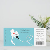 Ticket Boarding Pass Trouwbestemming Thailand Kaart (Staand voorkant)