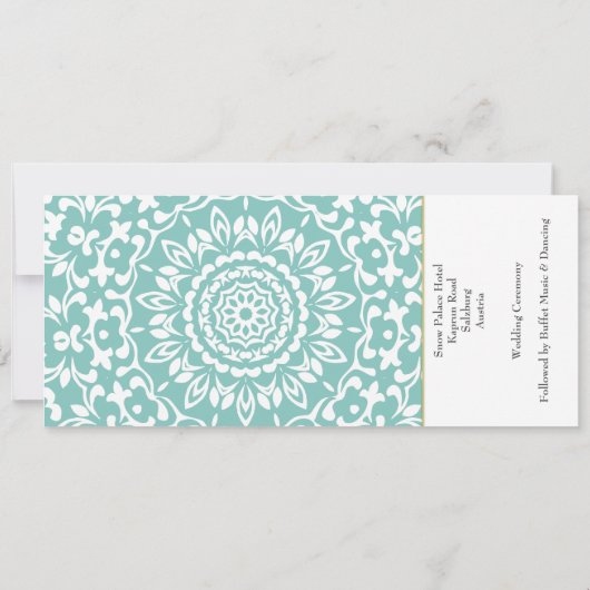 Ticket Boarding Pass Wedding Destination Austria Kaart (Achterkant)