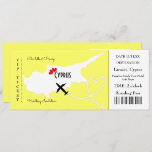 Ticket Boarding Pass Wedding Destination Cyprus Kaart