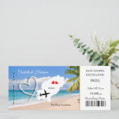 Ticket boarding Pass Wedding Destination Ibiza Kaart (Staand voorkant)