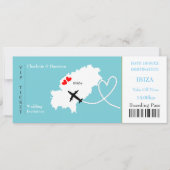 Ticket boarding Pass Wedding Destination Ibiza Kaart (Voorkant)