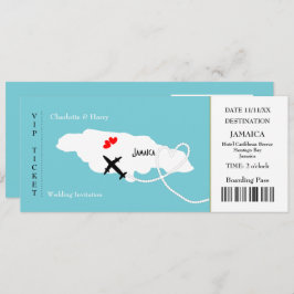 Ticket boarding Pass Wedding Destination Jamaica Kaart