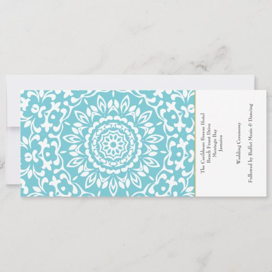 Ticket boarding Pass Wedding Destination Jamaica Kaart (Achterkant)