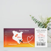 Ticket Boarding Pass Wedding Destination Kenya Kaart (Staand voorkant)