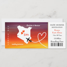 Ticket Boarding Pass Wedding Destination Kenya Kaart