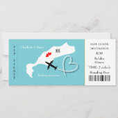 Ticket boarding Pass Wedding Destination Kos Kaart (Voorkant)