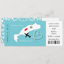 Ticket boarding Pass Wedding Destination Kos