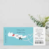 Ticket Boarding Pass Wedding Destination Kreta Kaart (Staand voorkant)