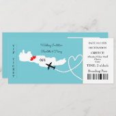 Ticket Boarding Pass Wedding Destination Kreta Kaart (Voorkant / Achterkant)