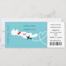 Ticket Boarding Pass Wedding Destination Kreta Kaart