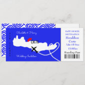 Ticket Boarding Pass Wedding Destination Kreta Kaart (Voorkant / Achterkant)